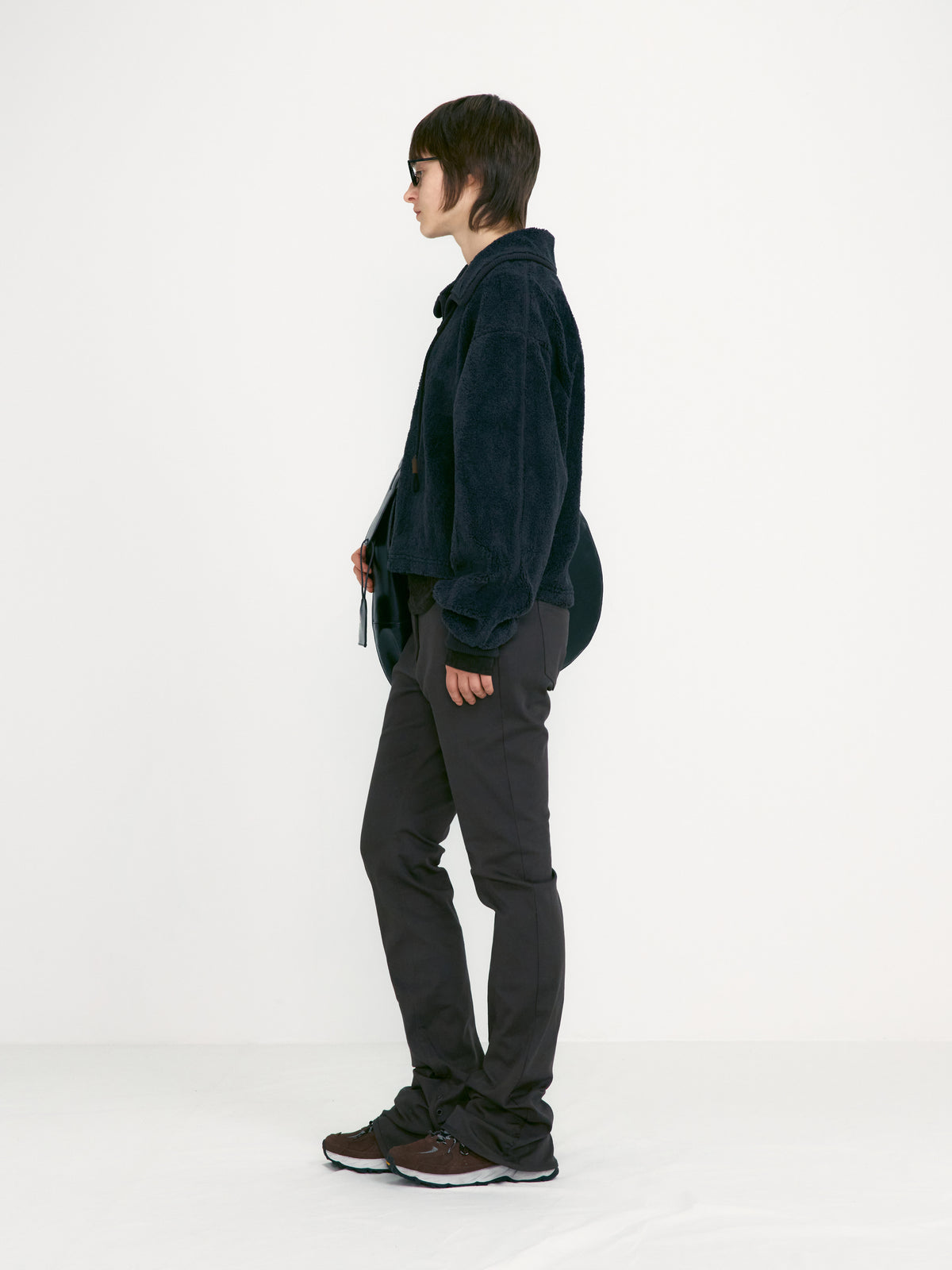 Low Classic Fleece Lace Up Anorak Charcoal