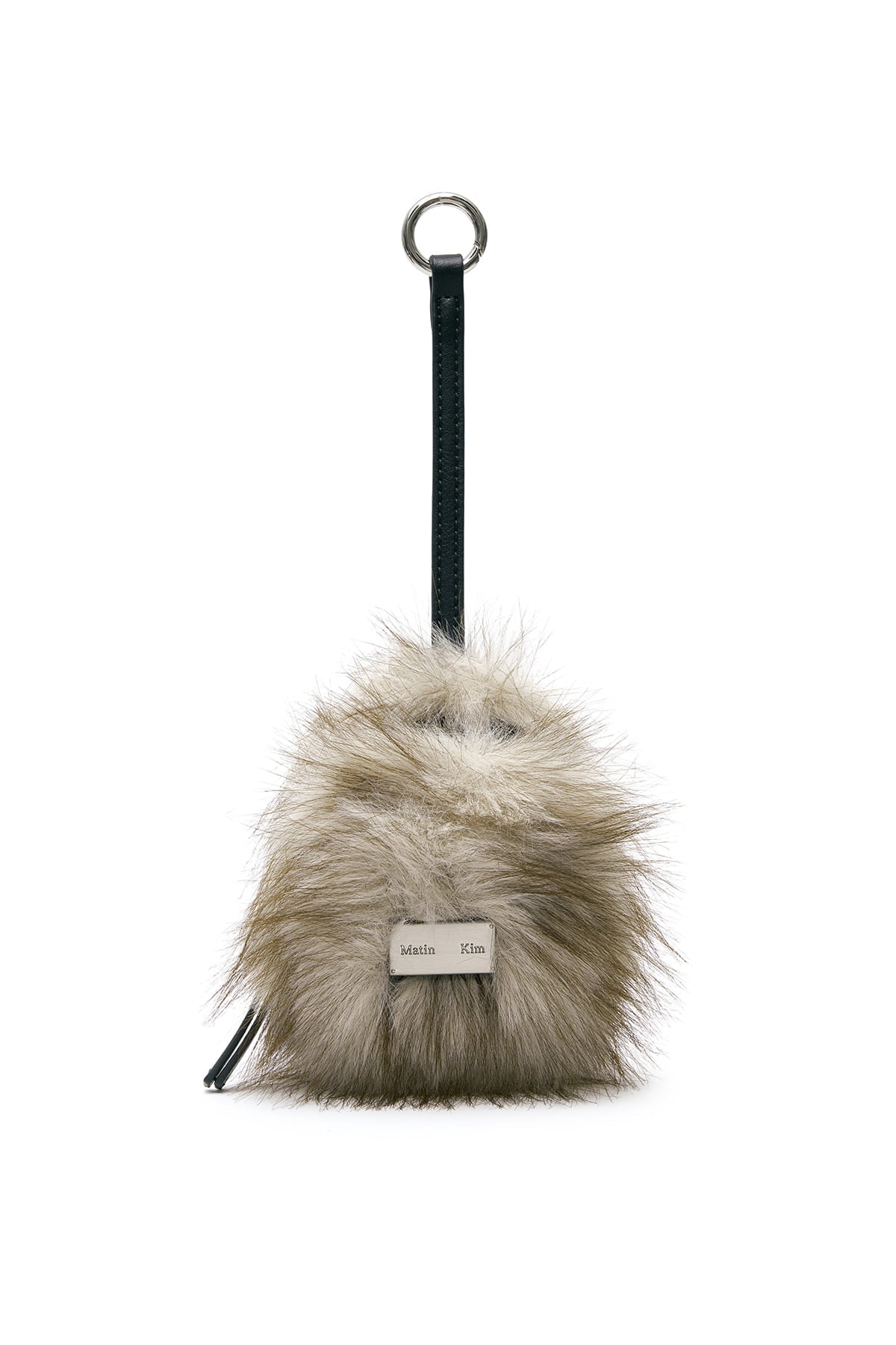 Matinkim Hairy Fur Mini Cube Pouch IN Beige