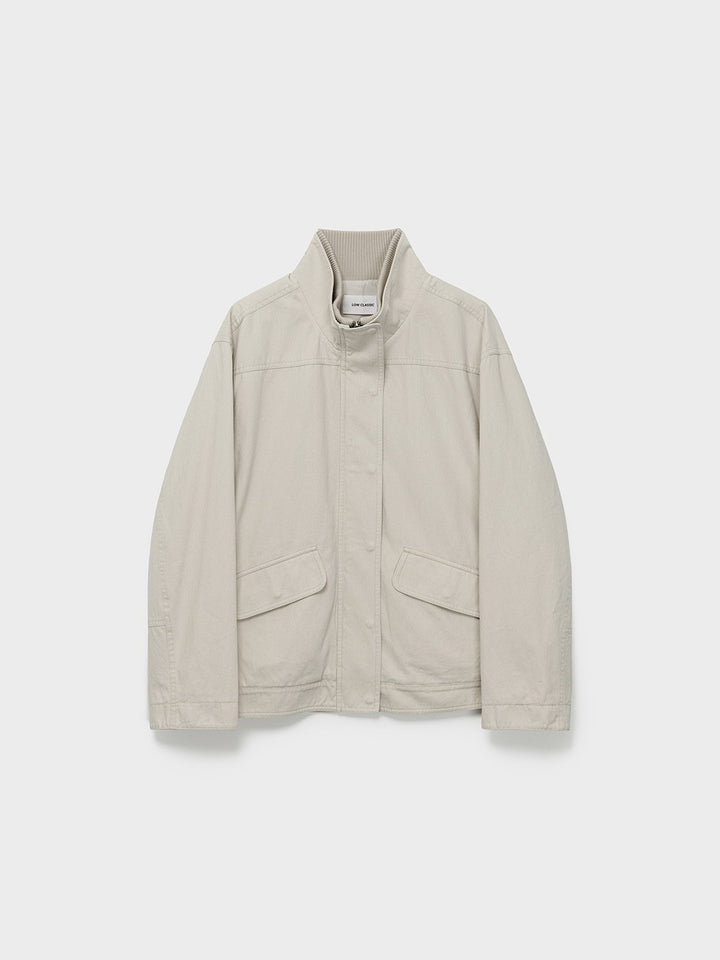 Low Classic Washed Cotton Rib-Collar Jacket Cream