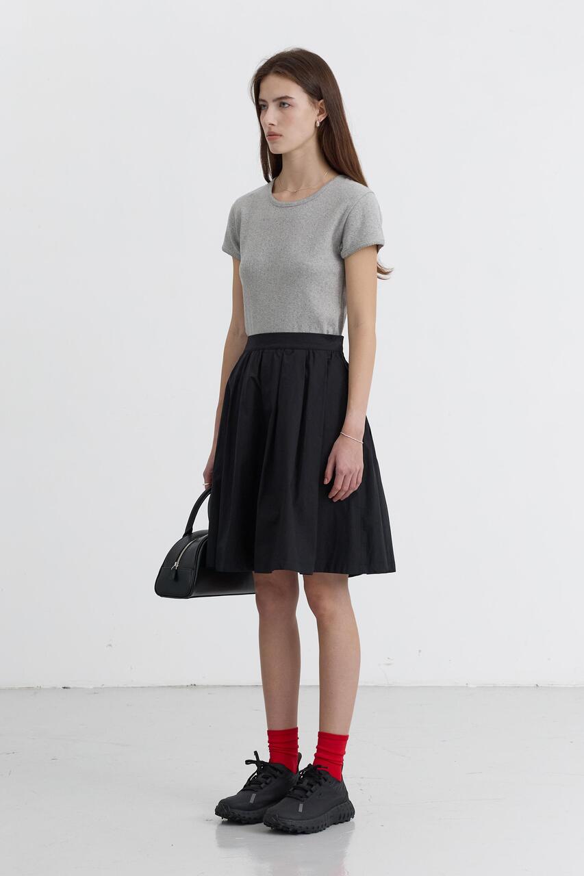 Dunst Essential Slim-Fit Crochet Top Melange Grey