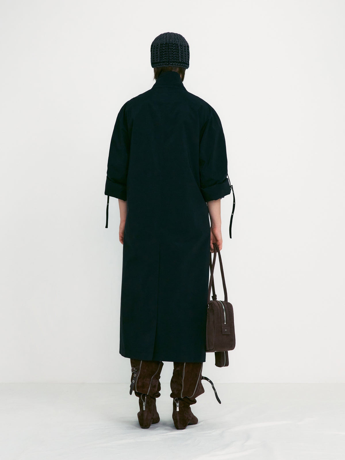 Low Classic Oversized Belted Trench Coat Black