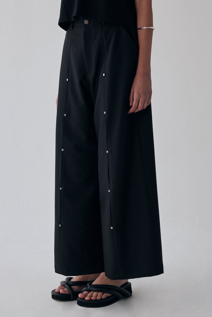 Treemingbird Rivet Slit Trouser Black