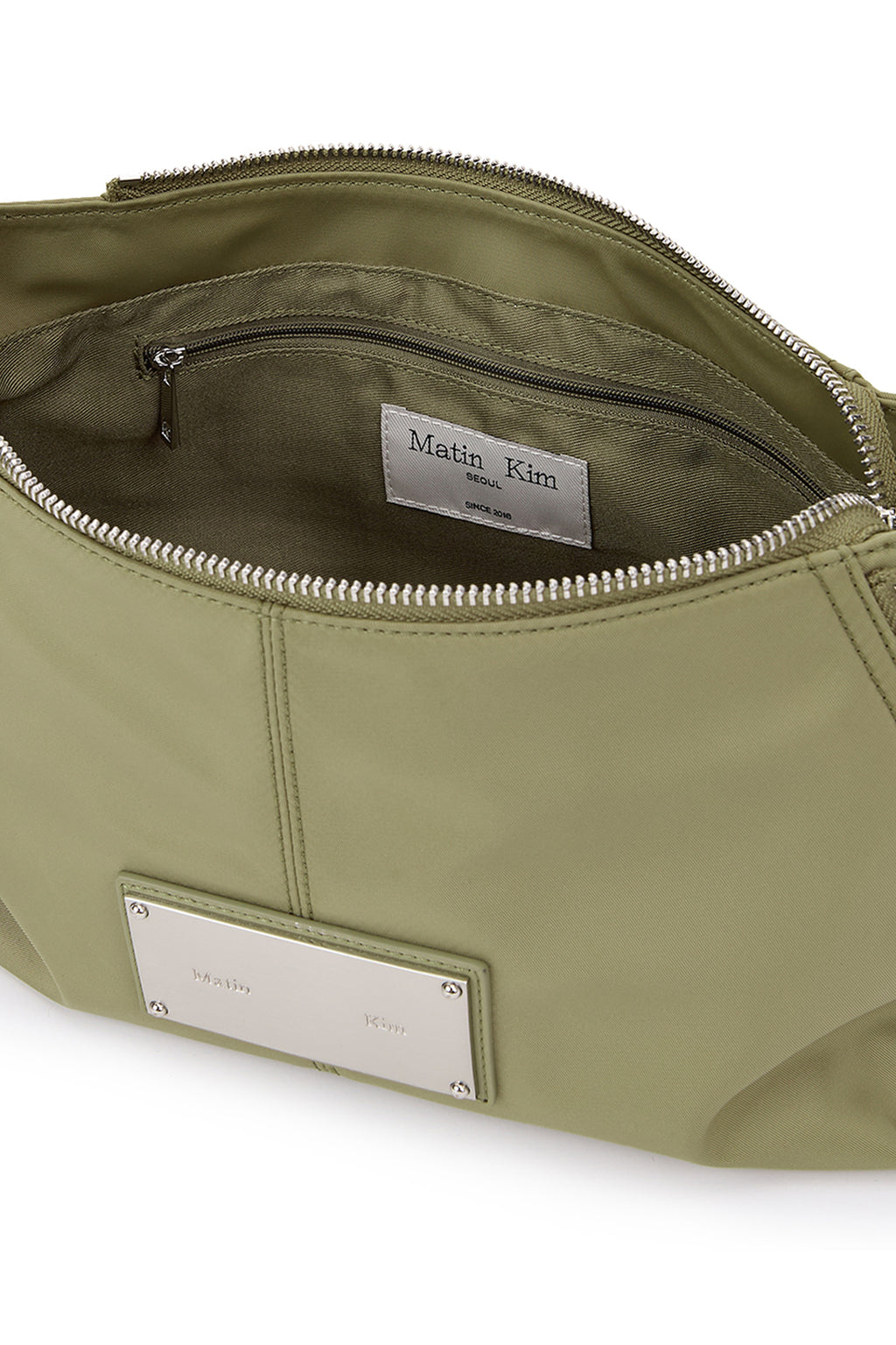 [matinkim] SIDE ZIPPER FABRIC TWO WAY BAG IN KHAKI