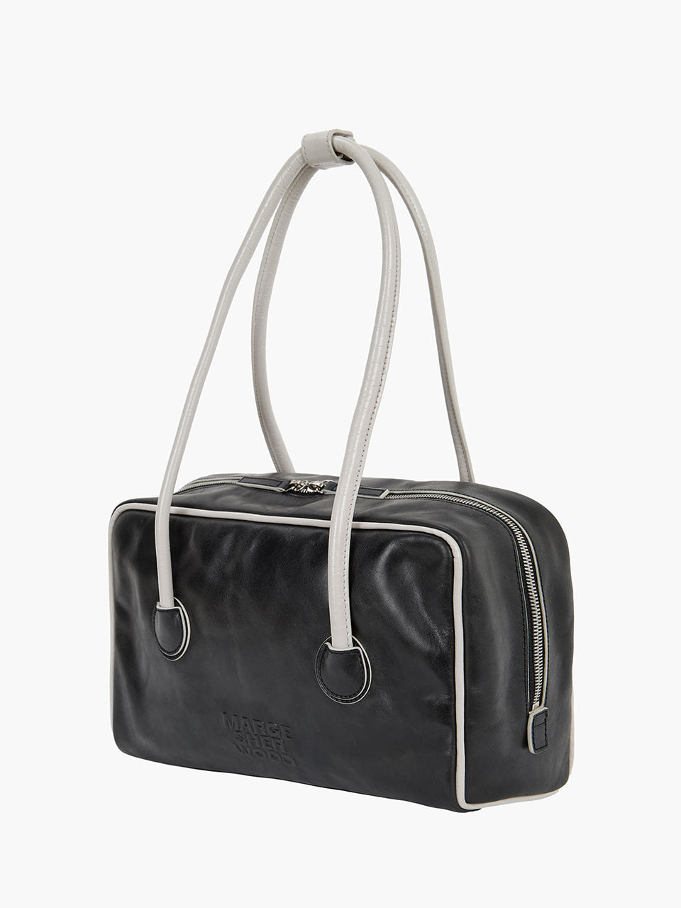 Margesherwood Soft Boston Piping black pull-up+light grey crinkle