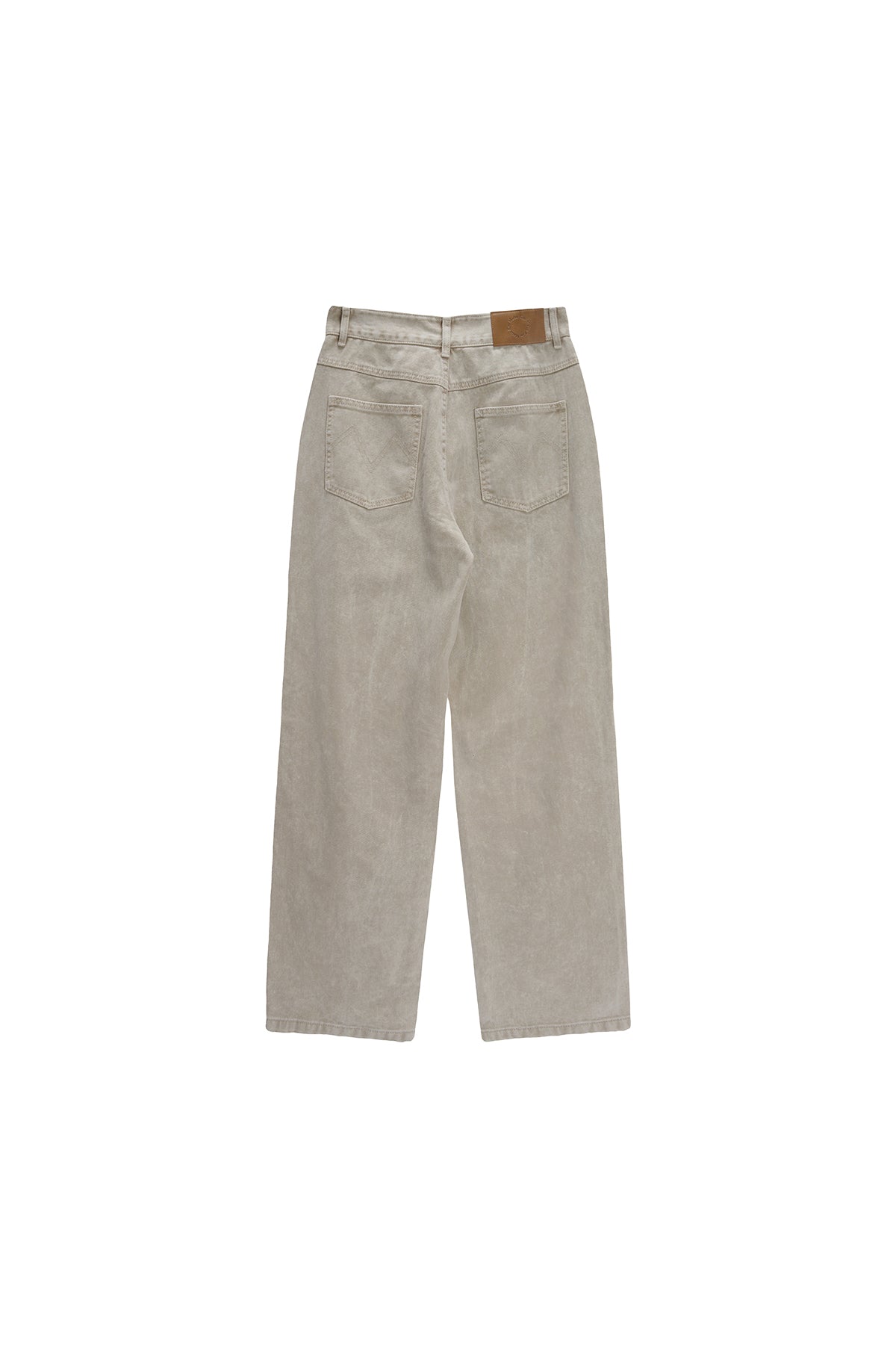 [matinkim] SIDE POINT COLOR DENIM PANTS FOR WOMEN IN BEIGE