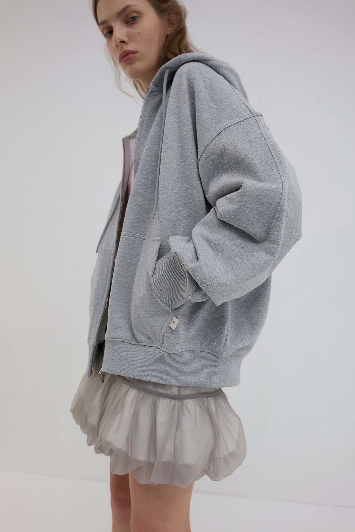 Overdueflair Organza Layered Mini Skirt Grey/White
