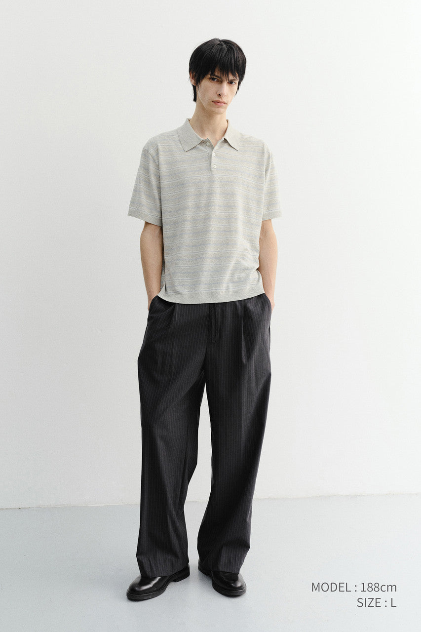Dunst Lounge Wool Slacks Grey Stripe