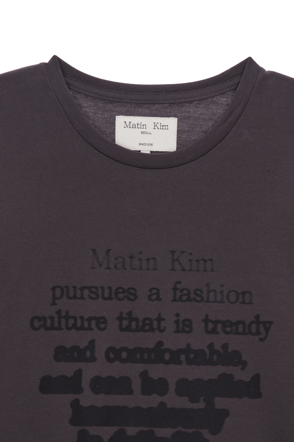 [matinkim] INK LETTERING TOP IN CHARCOAL