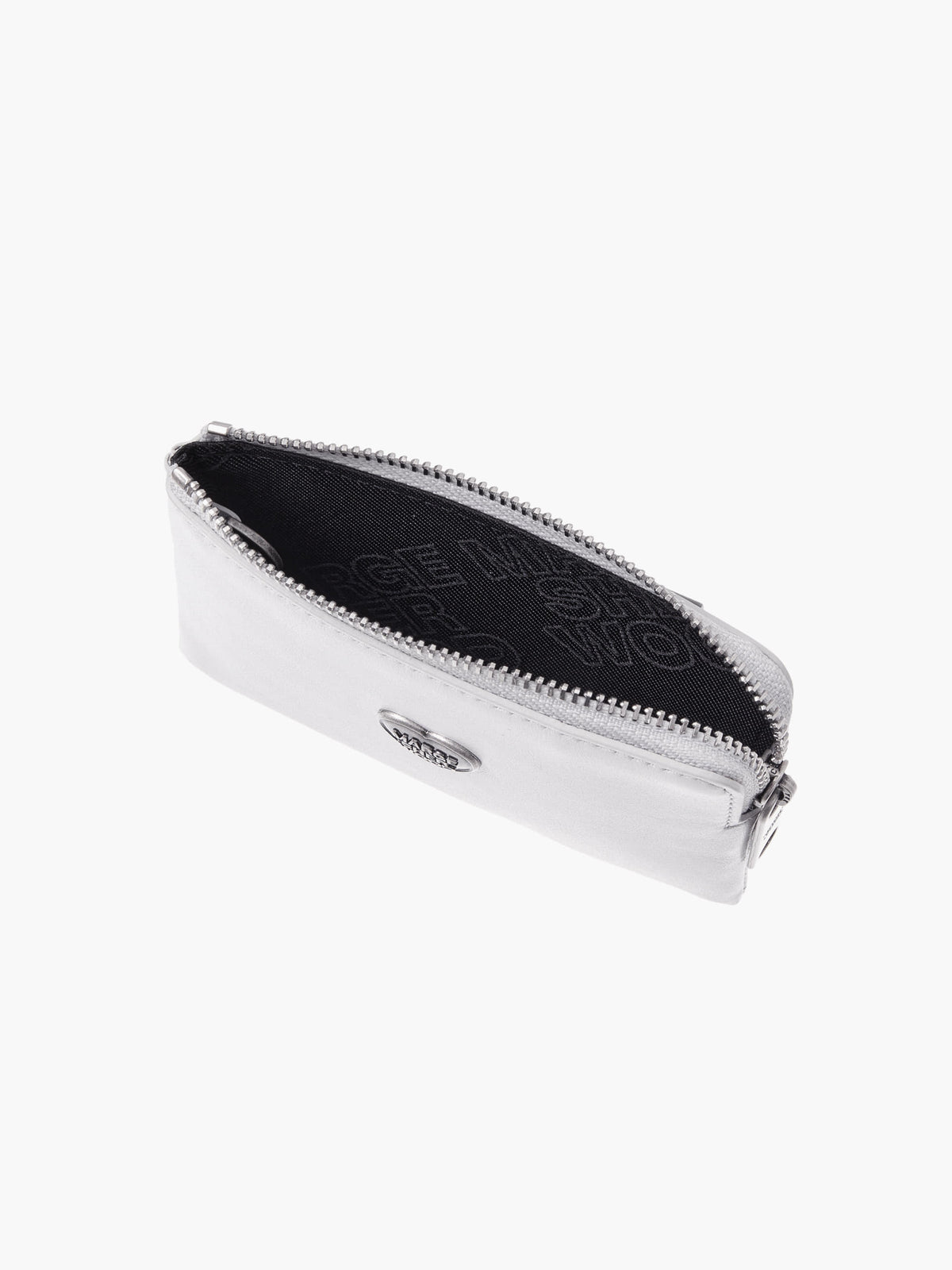 Margesherwood Heart Zipper Wallet Silver Logo white glossy plain
