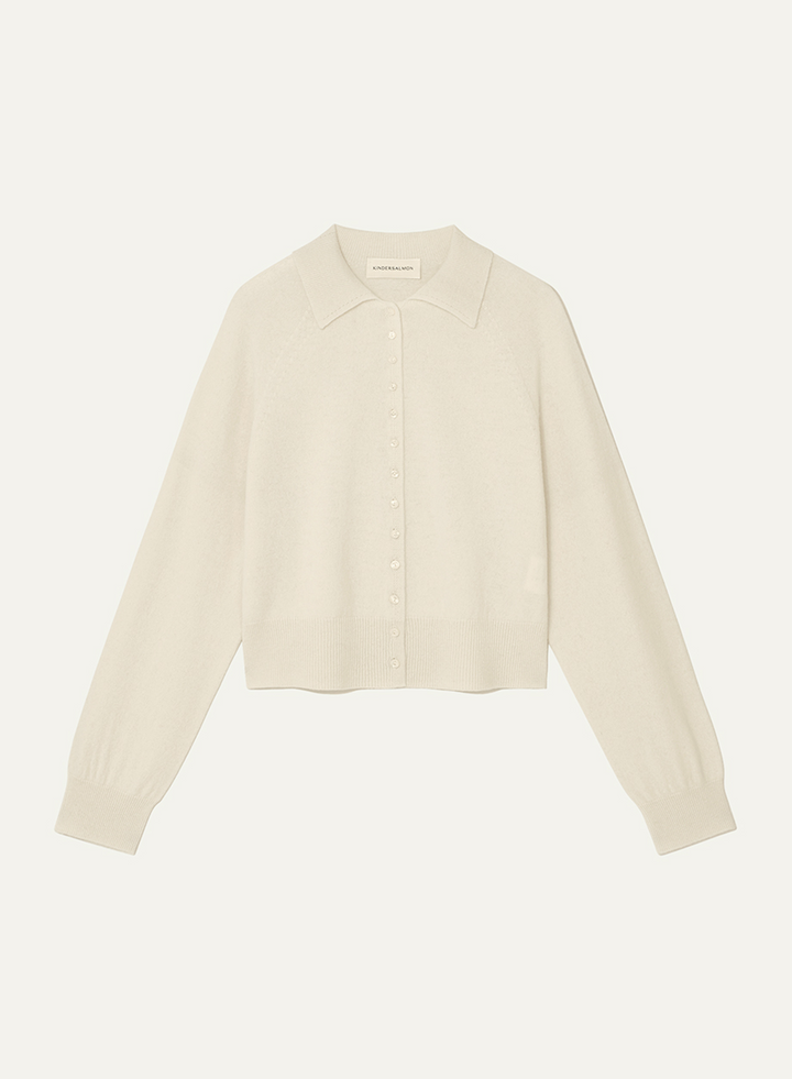 Kindersalmon Cashmere Cardigan Seashell