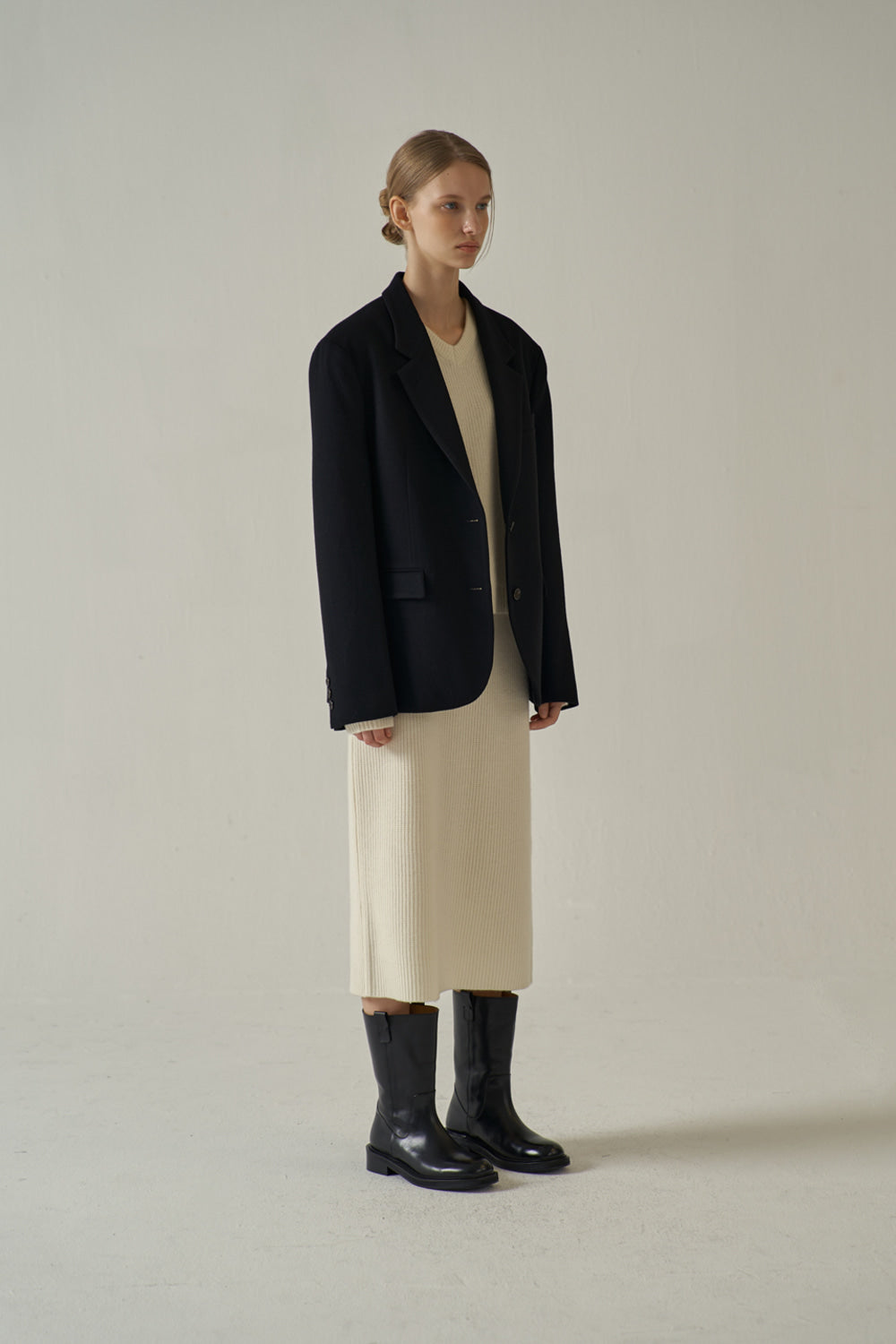 Facade Pattern Classic Wool Jacket black