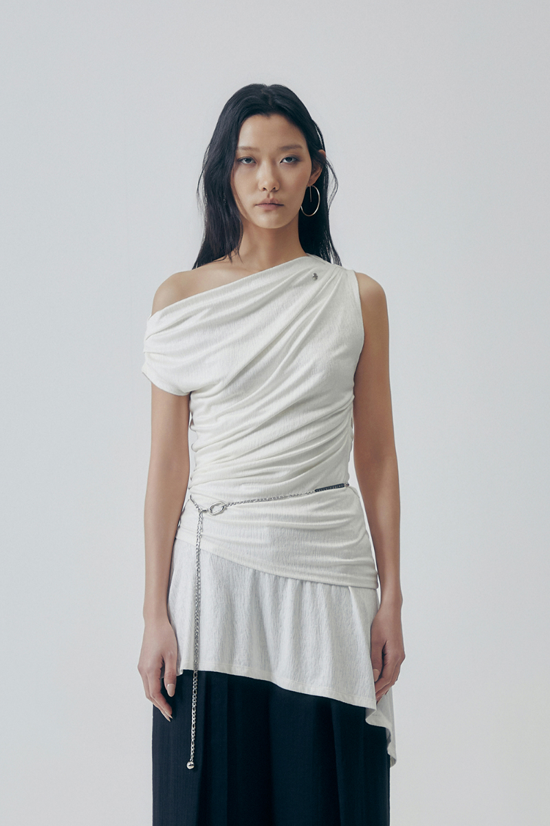 Treemingbird Ruched Soft Jersey One-piece White