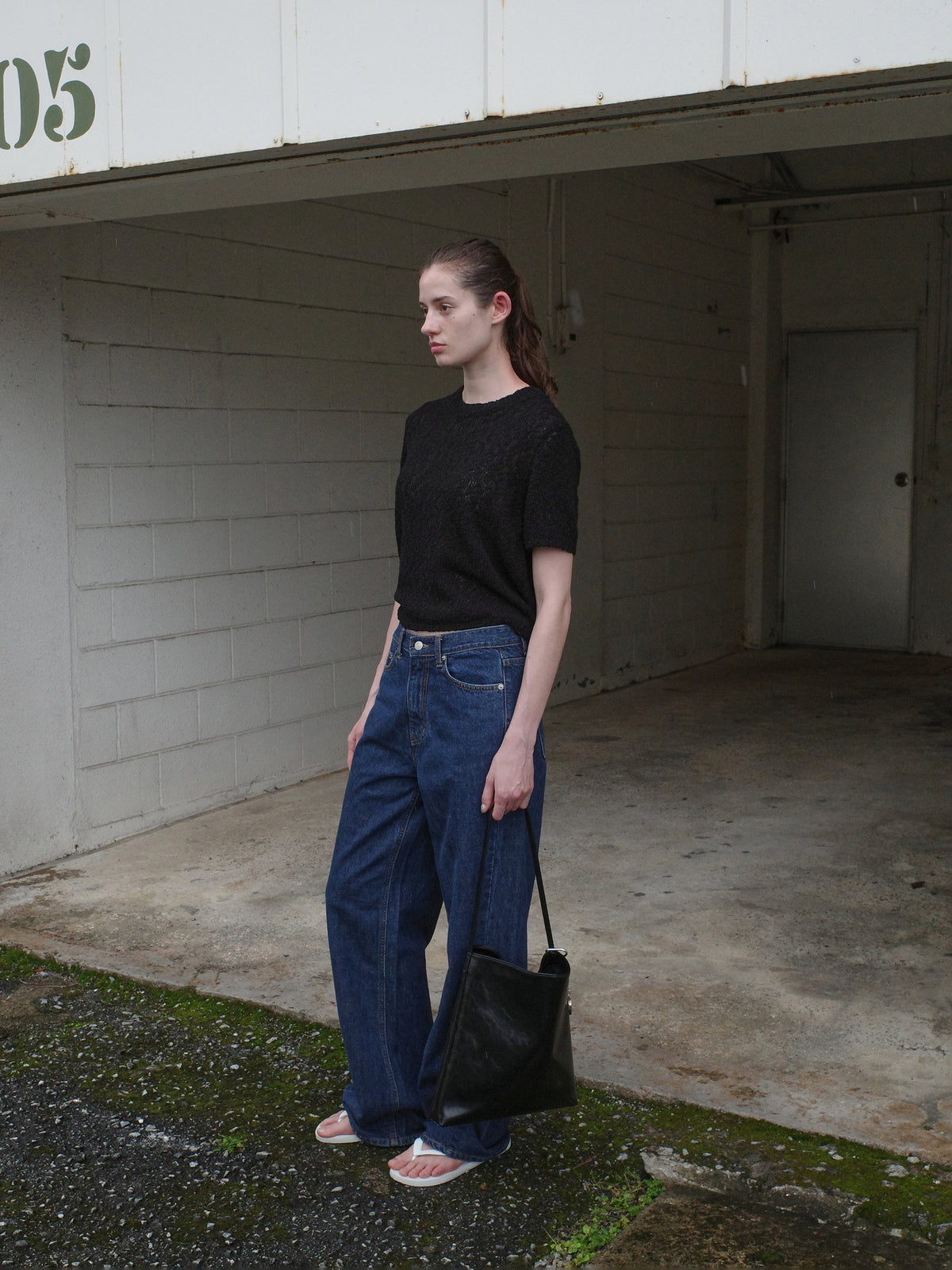 Low Classic Wave Mini Sweater Black