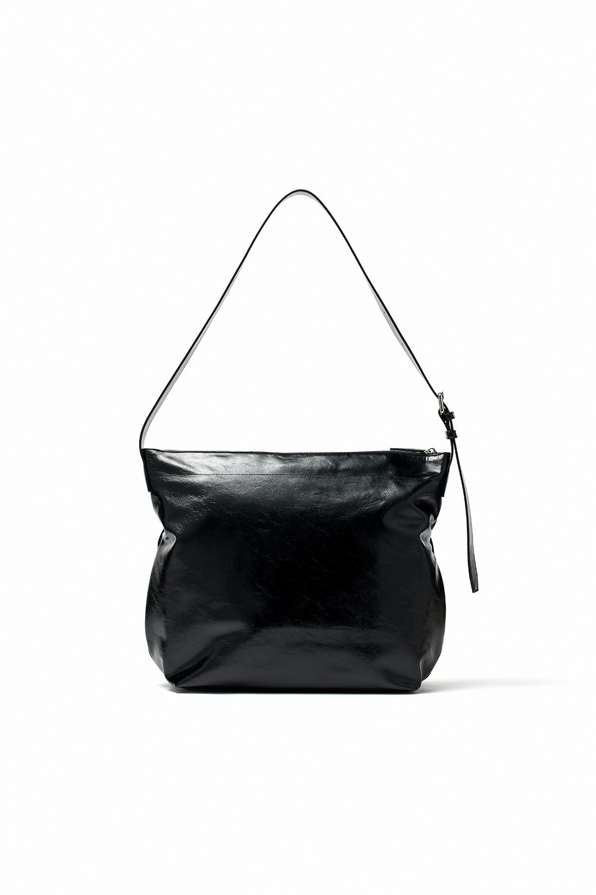 [matinkim] POCKET SHIRRING RIBBON BIG BAG IN BLACK