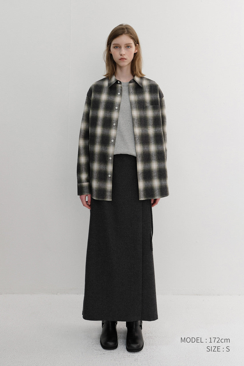 Dunst Unisex Winter Flannel Checked Shirt Olive Green