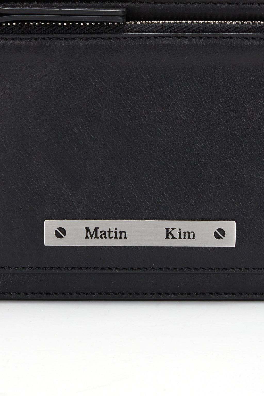 [matinkim] VINTAGE LEATHER CLUTCH BAG IN BLACK