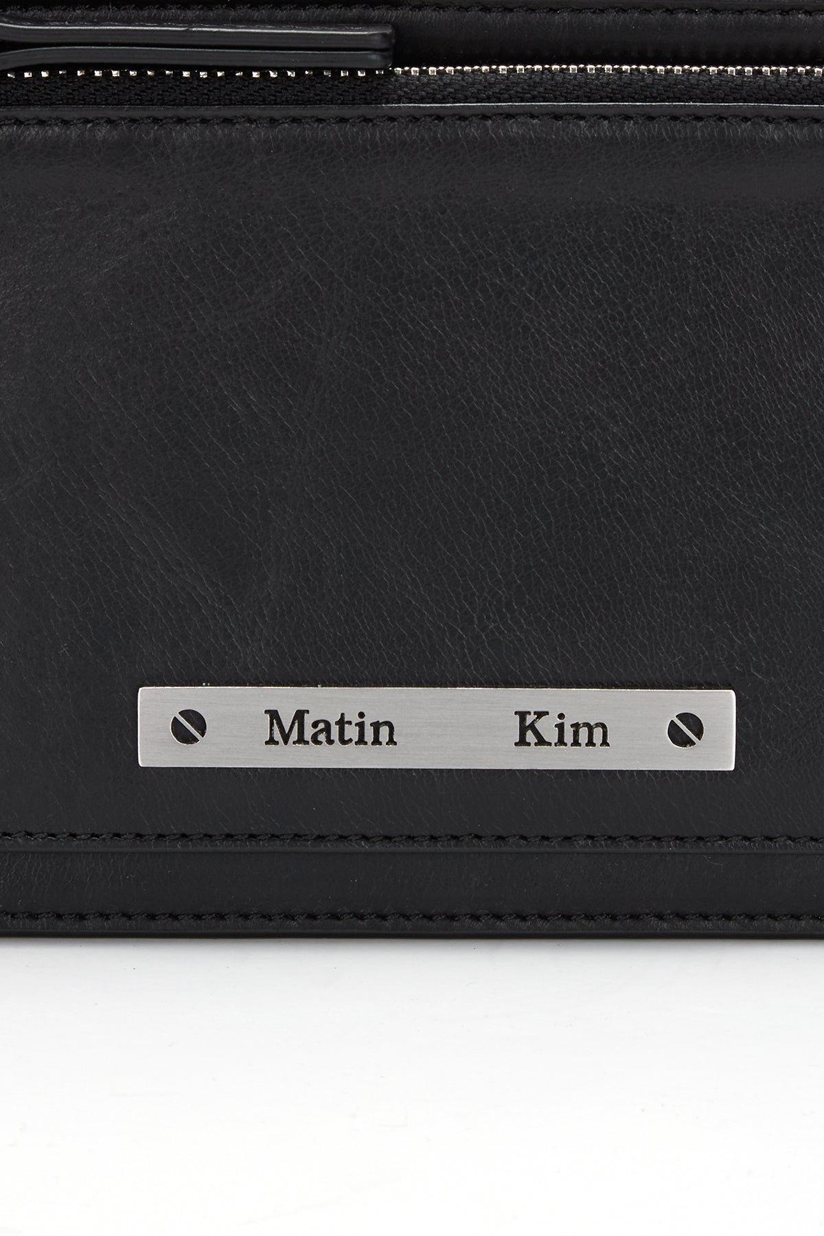 [matinkim] VINTAGE LEATHER CLUTCH BAG IN BLACK