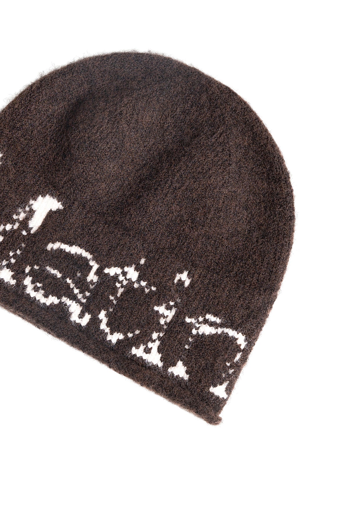 Matinkim Boucle Crack Logo Beanie IN Brown
