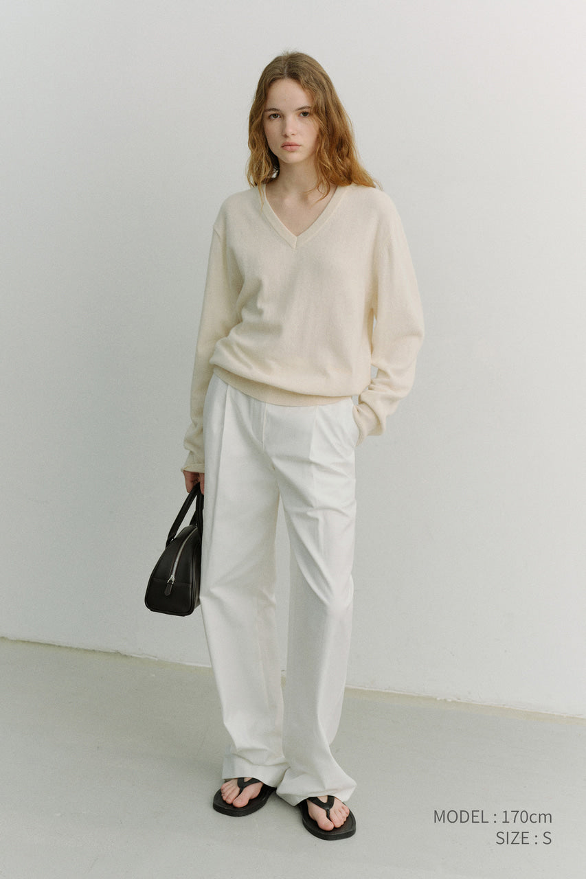 Dunst Pleated Chino Slacks Ivory