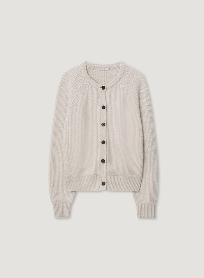 Mango Maniplease Wiwi Wool Cardigan Oat Grey