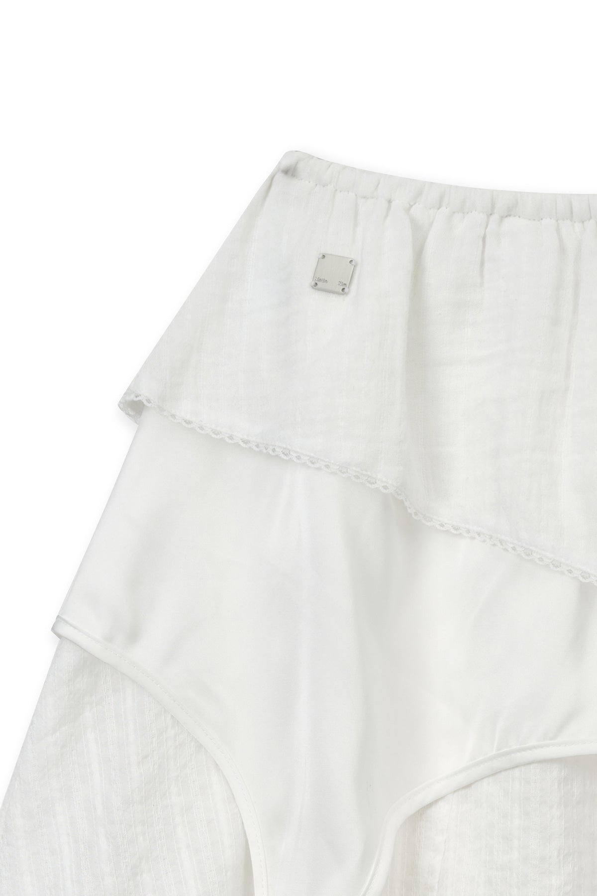[matinkim] MULTI PANEL LAYERED SKIRT IN WHITE