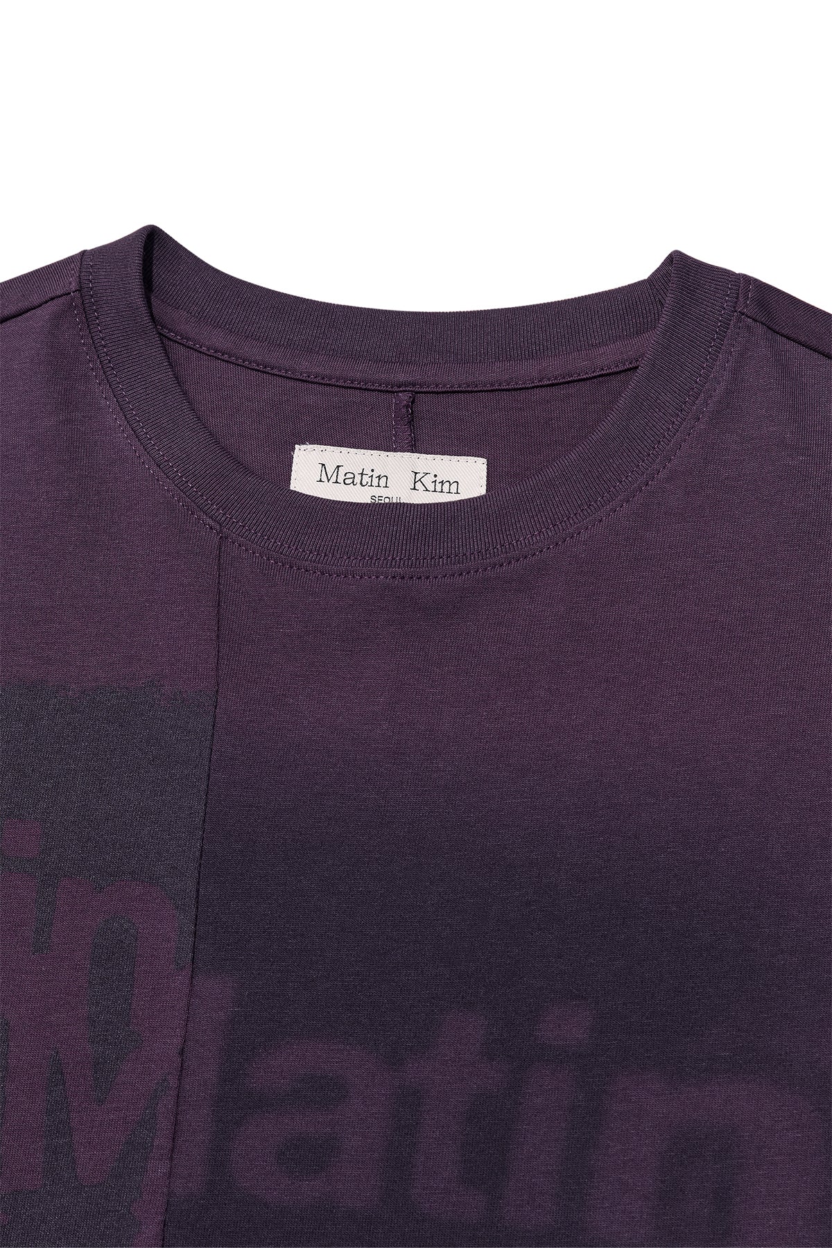 Matinkim Unbalance Printing Top For Men IN Purple