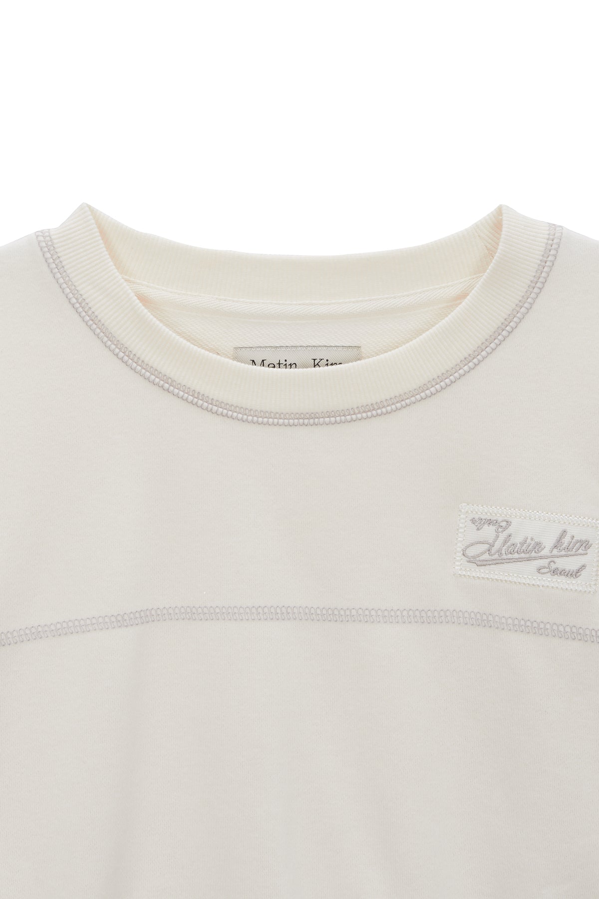 Matinkim Stitch Label Crop Sweatshirt IN Ivory