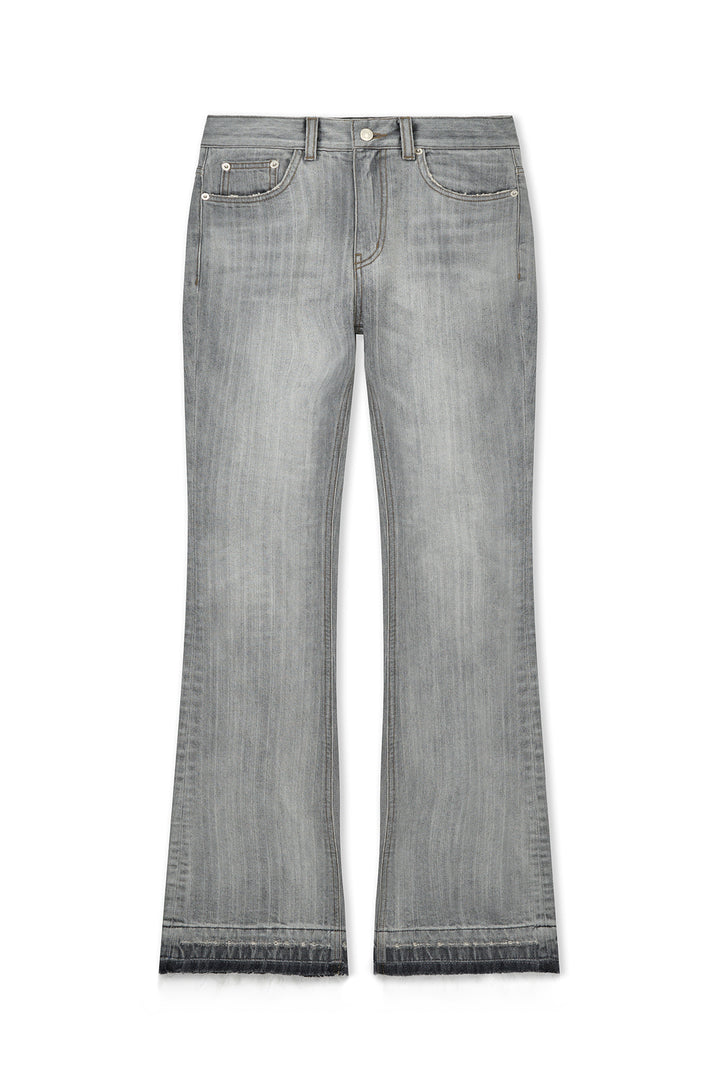 Matinkim Washed Point Boots Cut Denim Pants IN Grey