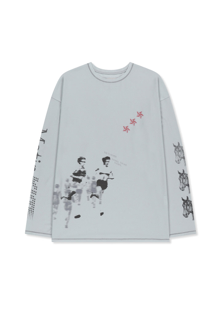 Matinkim Matin Pace Graffiti Covered Top IN Grey