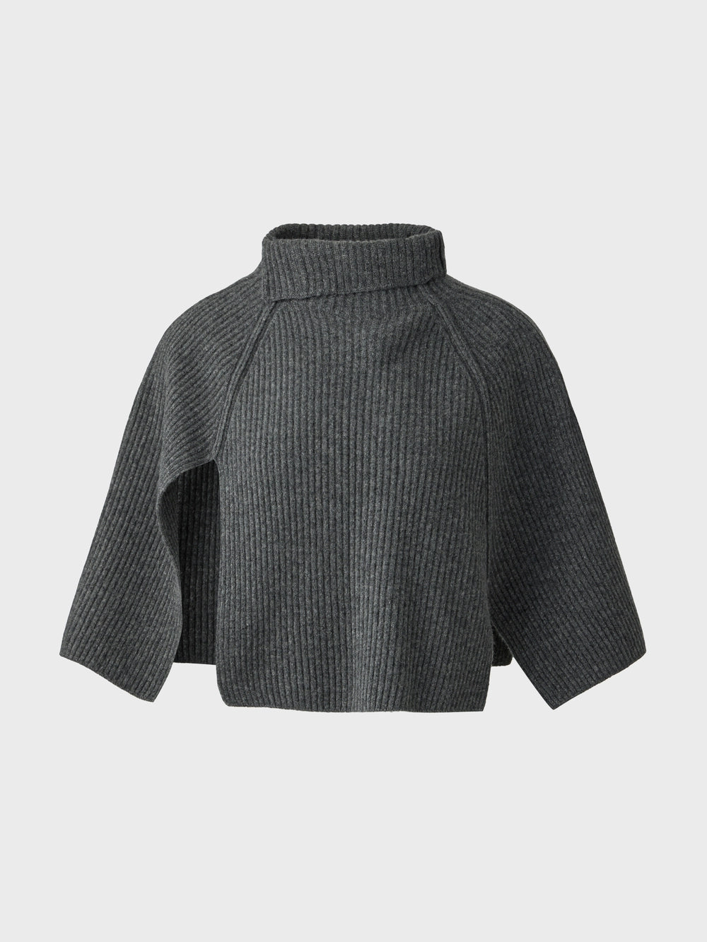 EENK High-Neck Knitwear Cape - Gray