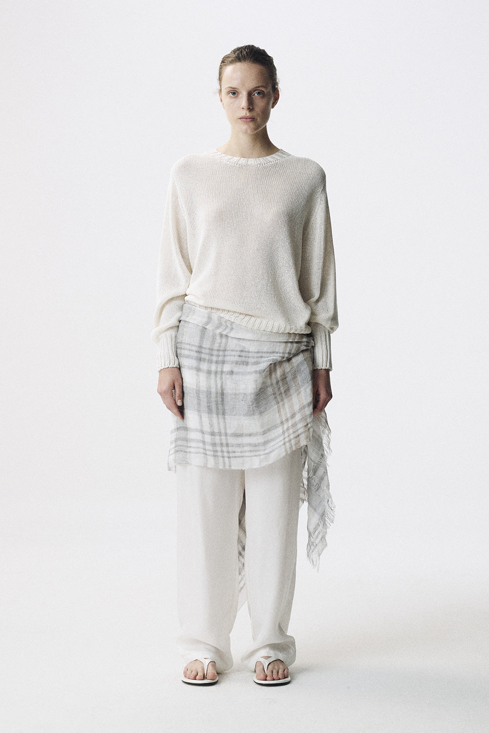 Nothing Written Light mesh pullover knit (White)