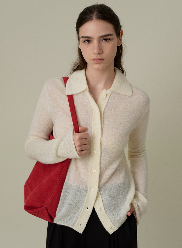 Mango Maniplease Ria Collar Cardigan Ivory