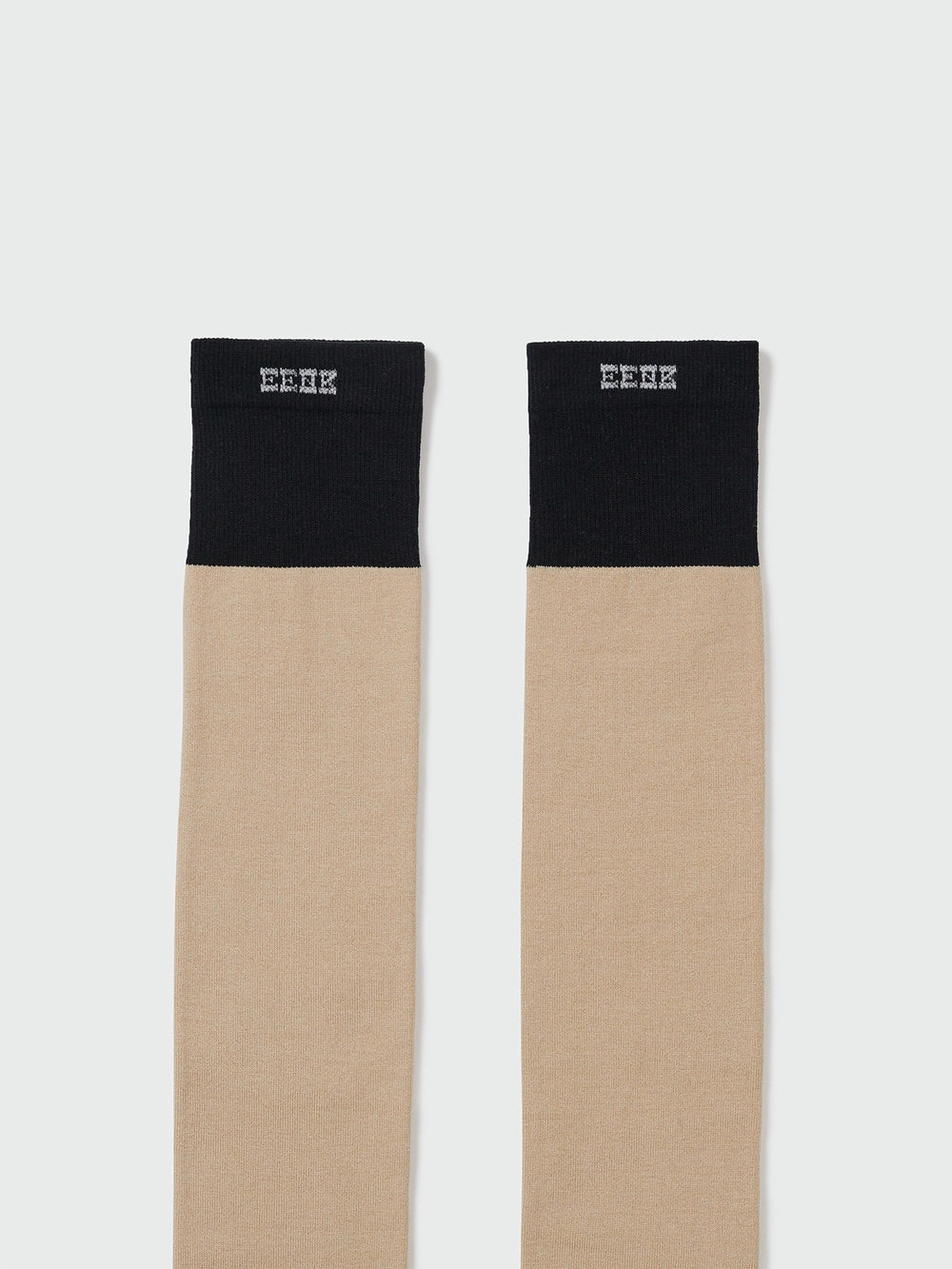 EENK Contrast Over-the-Knee Socks - Beige