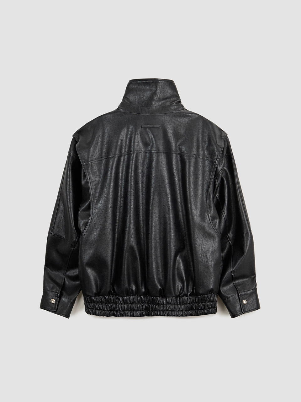 Matinkim Oversize Layered Leather Jumper IN Black