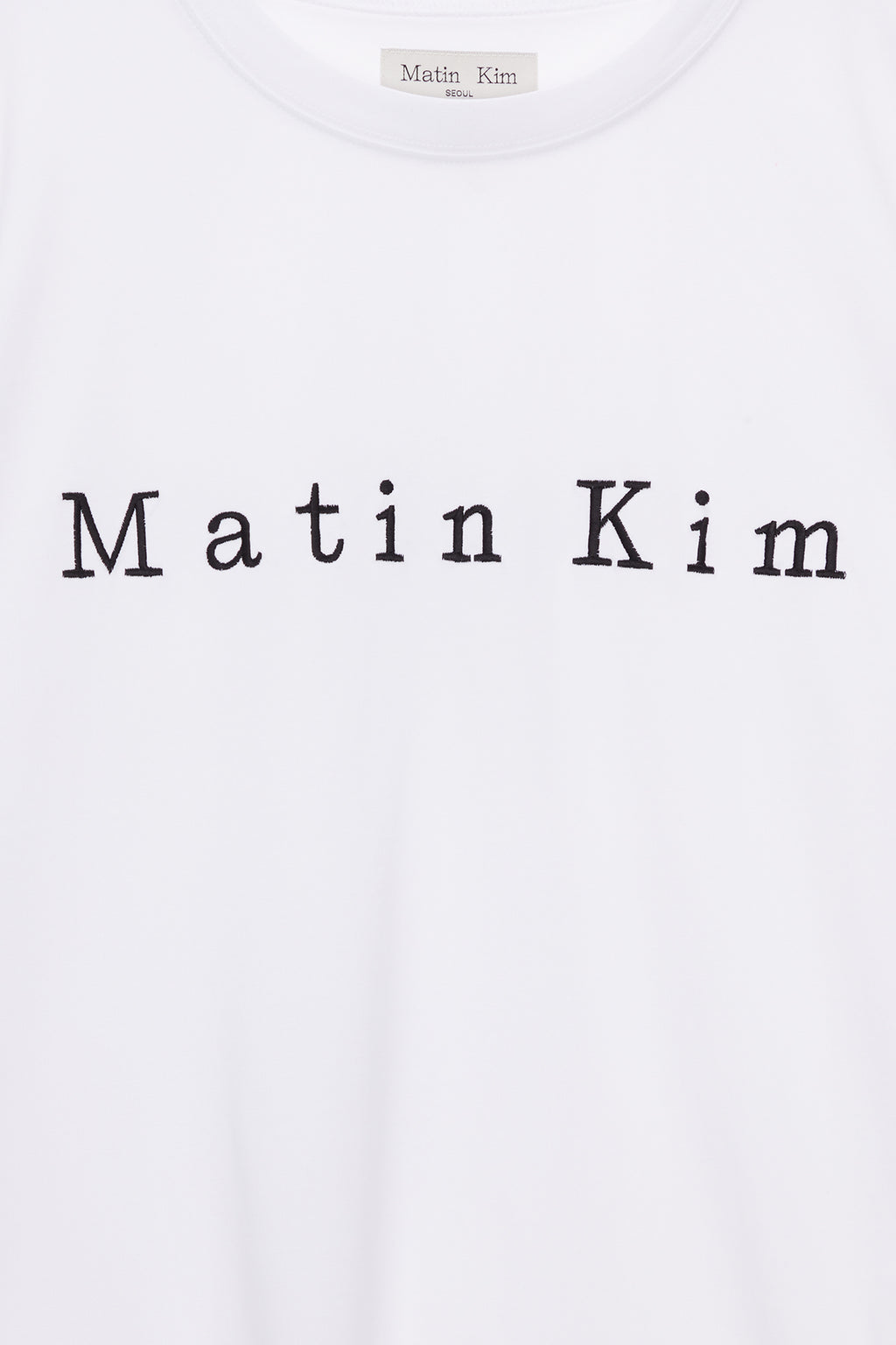 [matinkim] Matin Embroidery Logo Top IN White