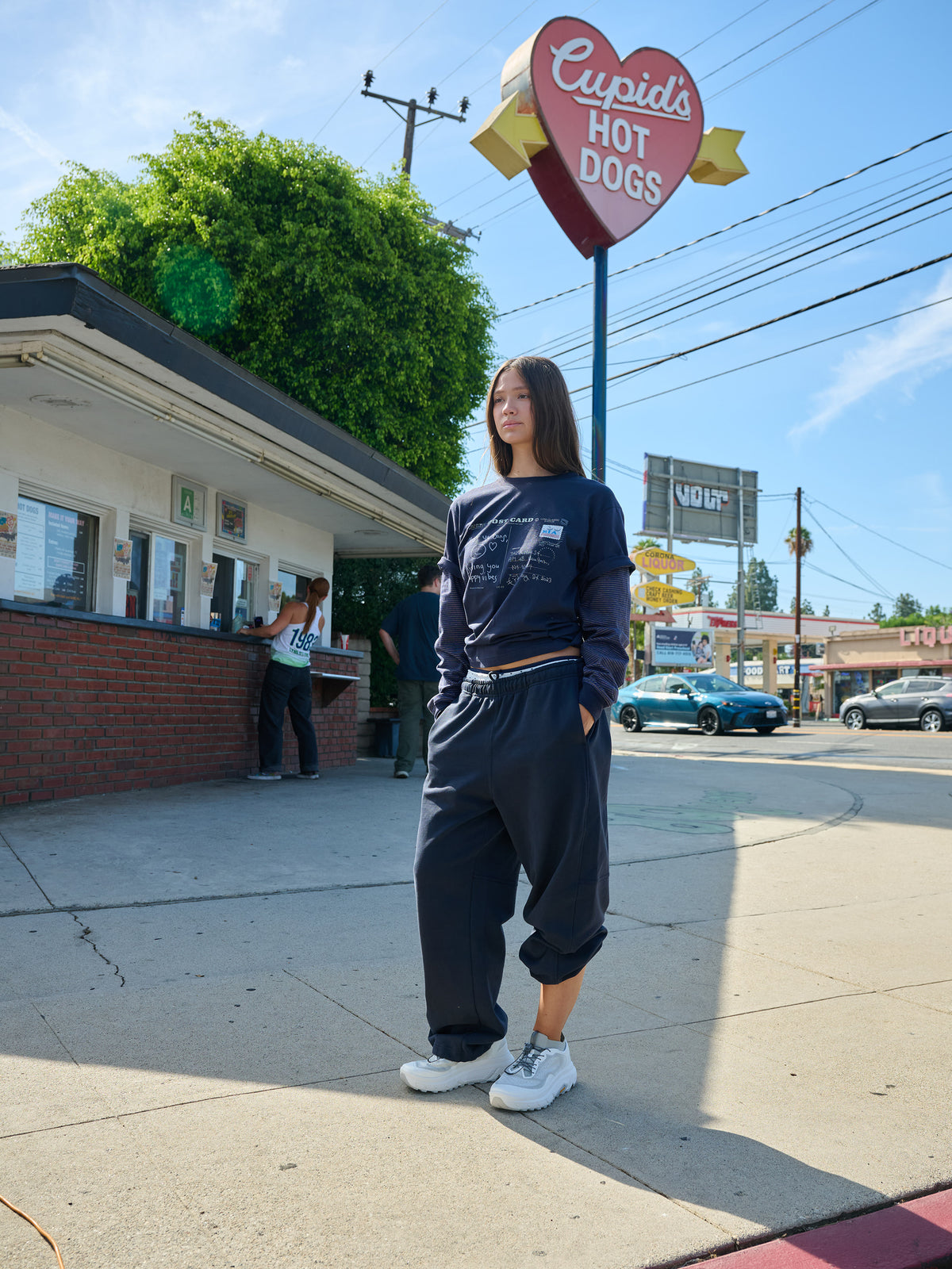 Low Classic Postcard Layered Tee Navy