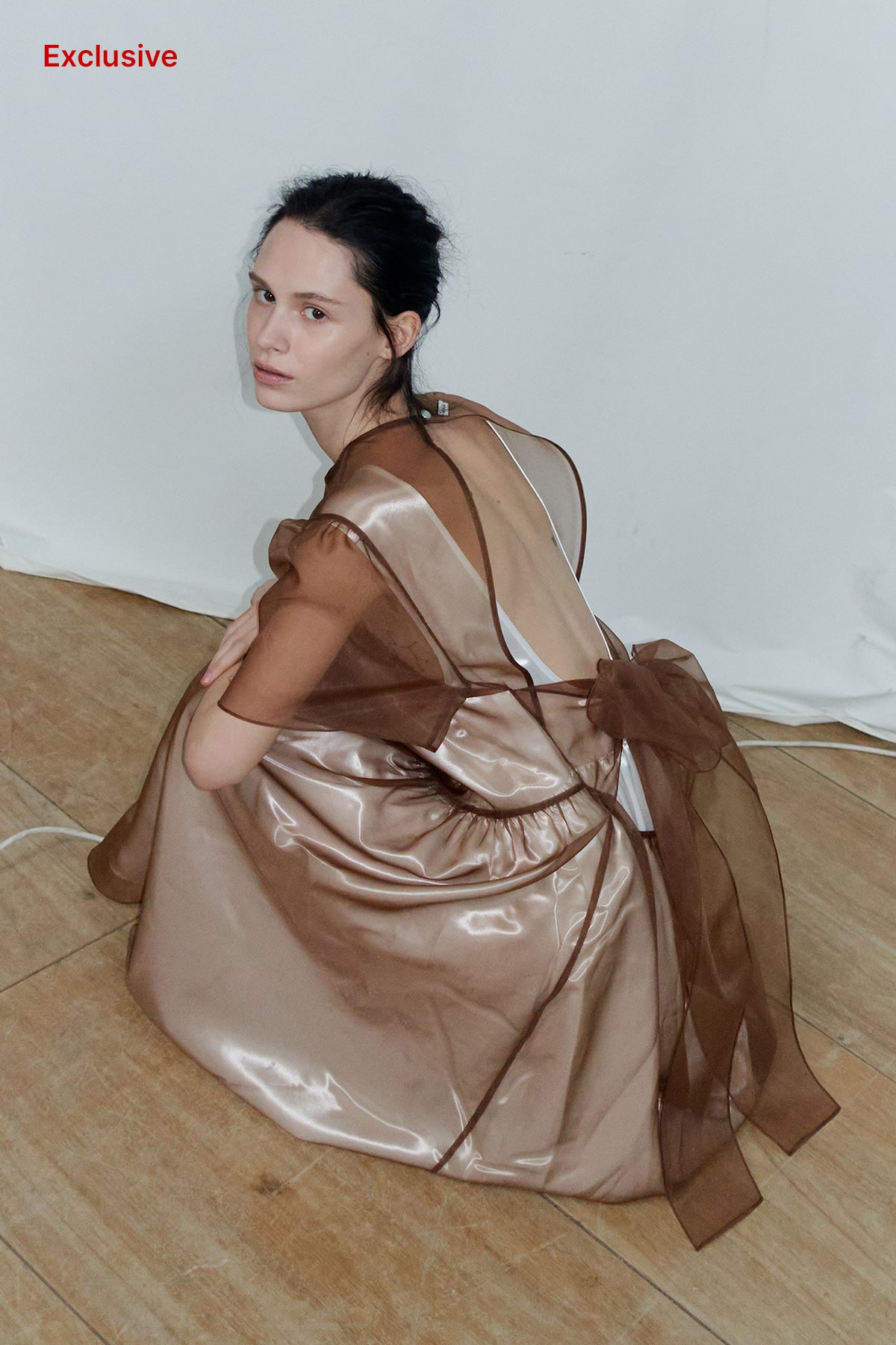 Overdueflair Signature Organza Dress Brown/White
