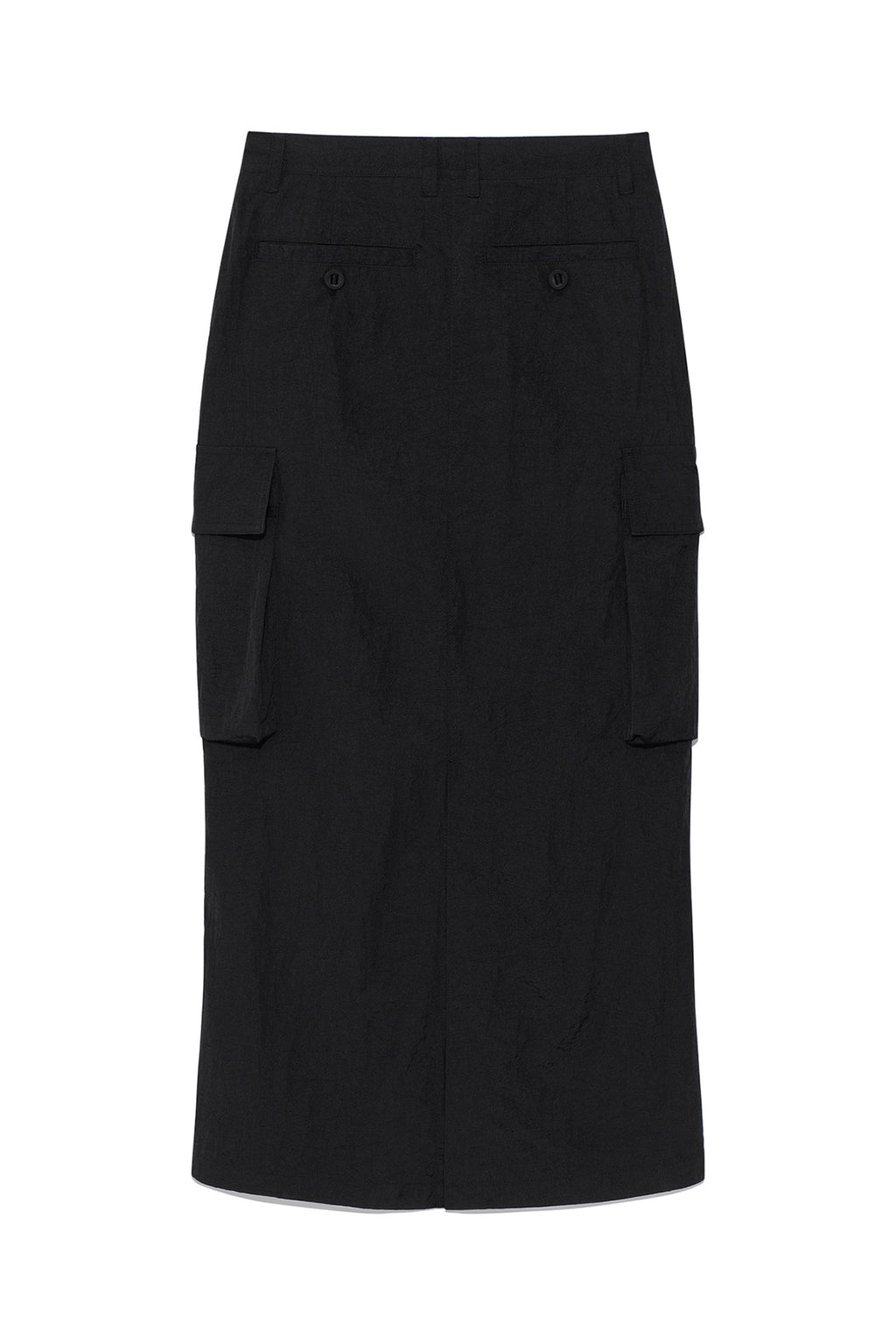 [matinkim] STRING NYLON CARGO SKIRT IN BLACK