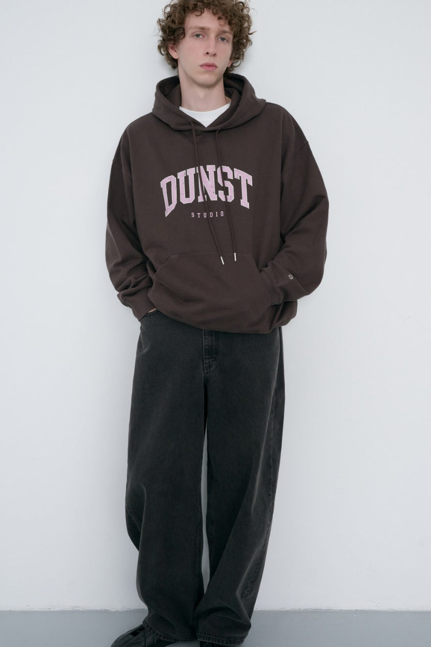 Dunst Unisex Arch Logo Hoodie Brown