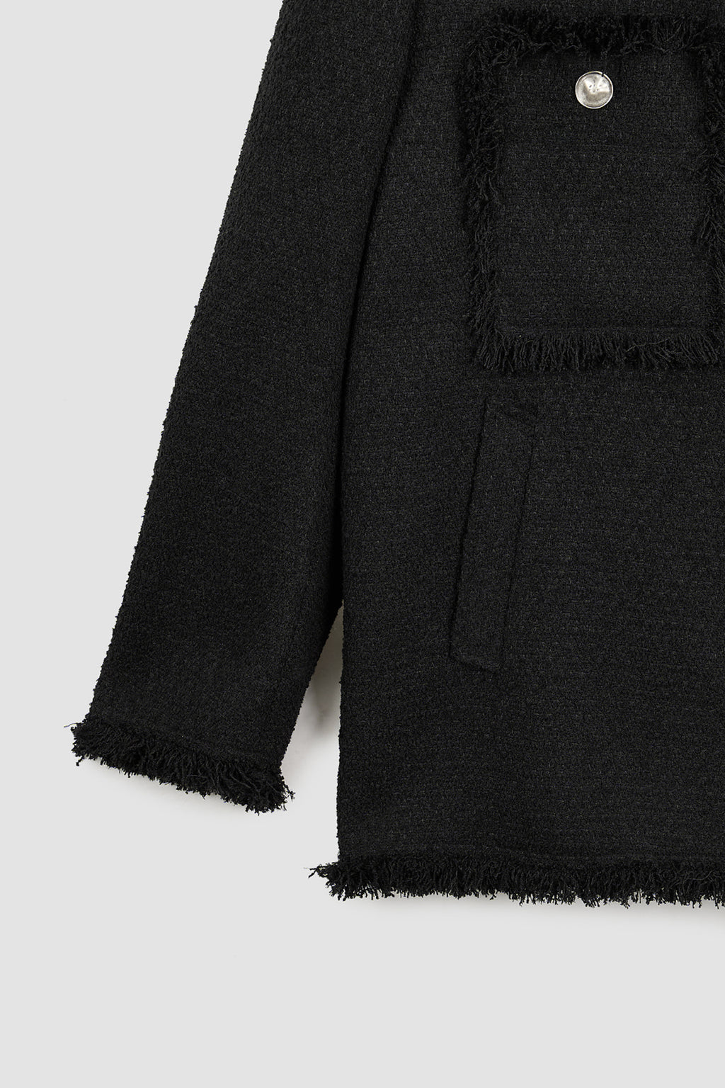 [matinkim] Patch Pocket Tweed Jacket IN Black