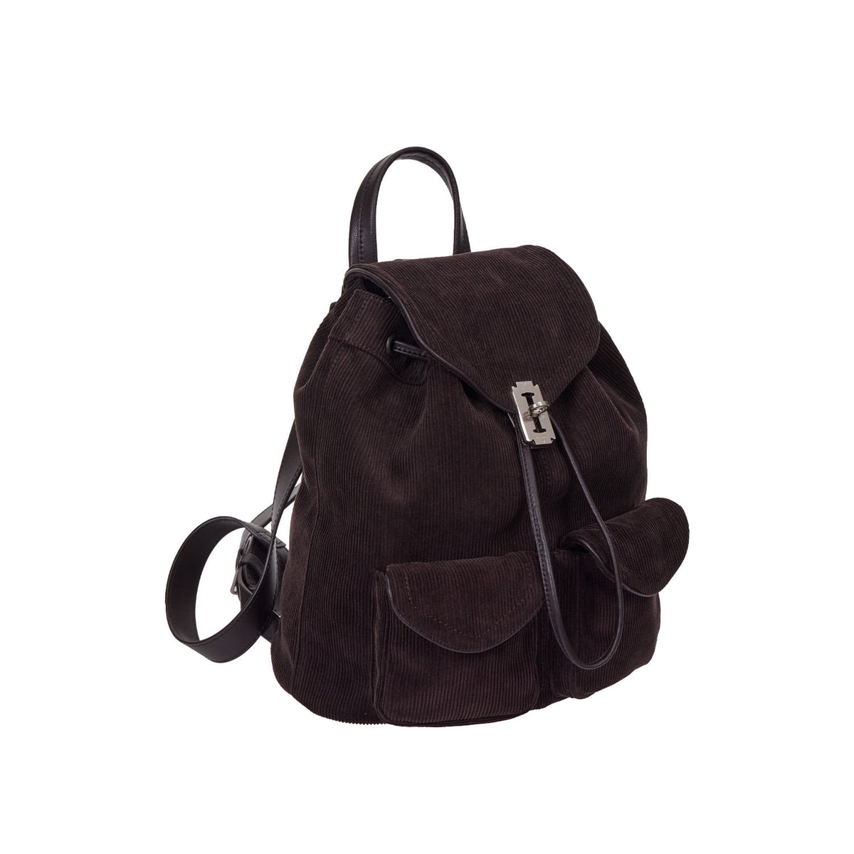 Vunque Occam Doux Double Pocket Corduroy Backpack M Choco Brown