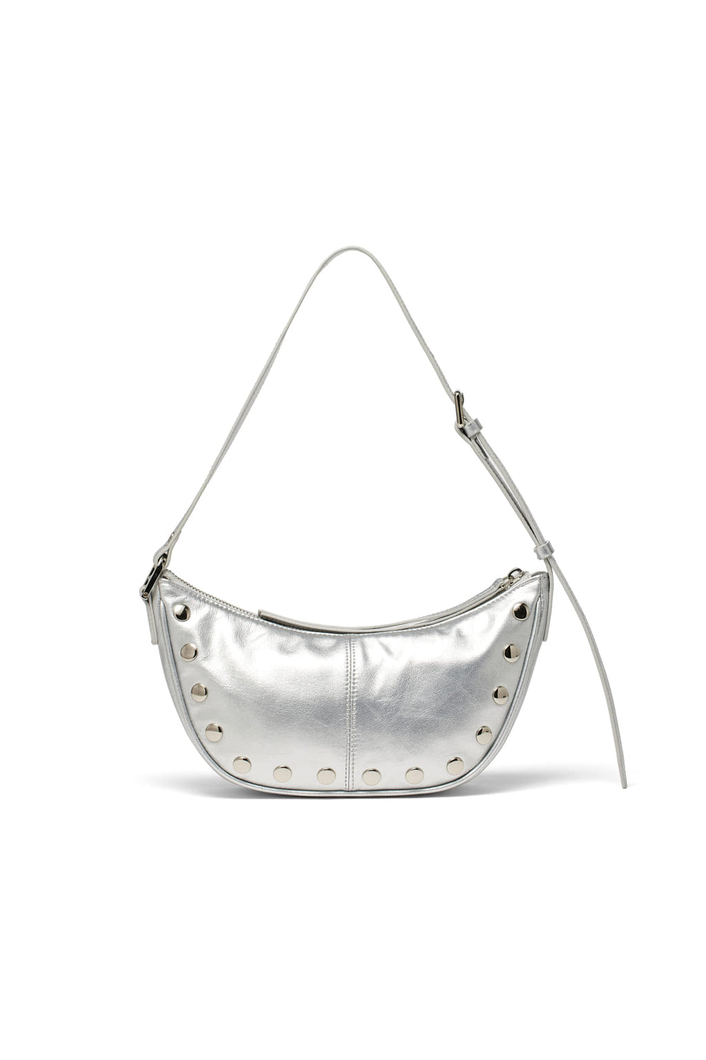 [matinkim] STUD LEATHER SHOULDER BAG IN SILVER