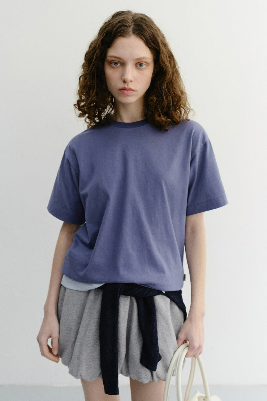 Dunst Unisex Essential Loose T-Shirt Washed Blue Navy