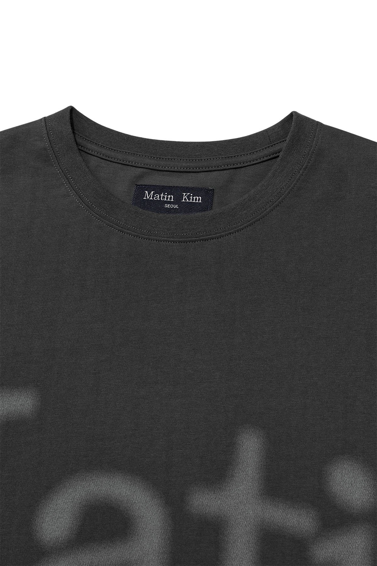 [matinkim] BIG ARCH LOGO TOP FOR MEN IN CHARCOAL