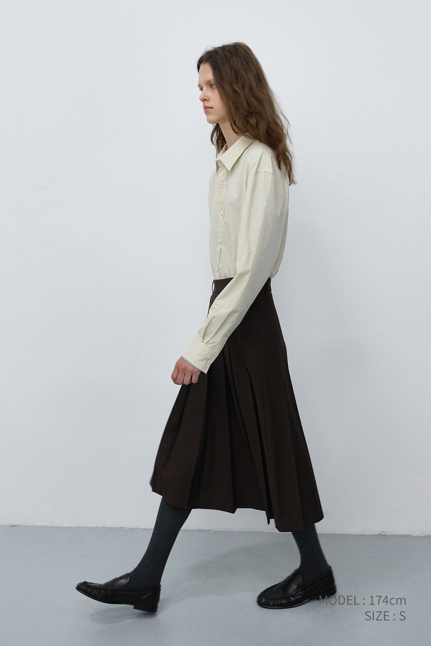Dunst Pleats Long Skirt Brown