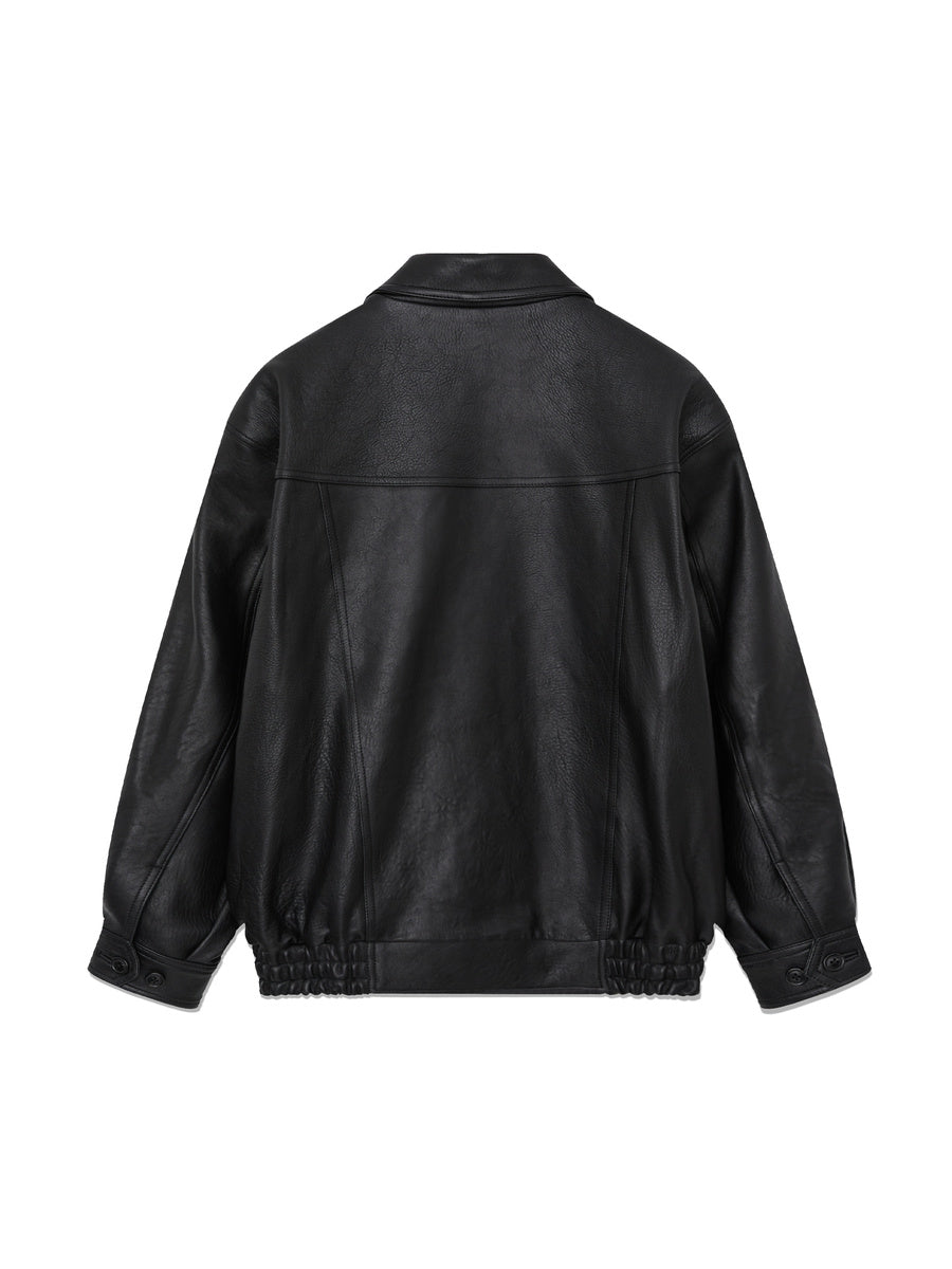 GLOWNY G Lambskin Leather Jacket (Black)