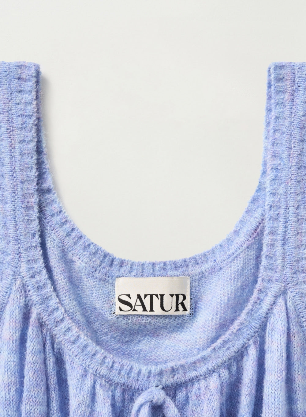 [satur] (W) Shirring Knit Bustier - Blue