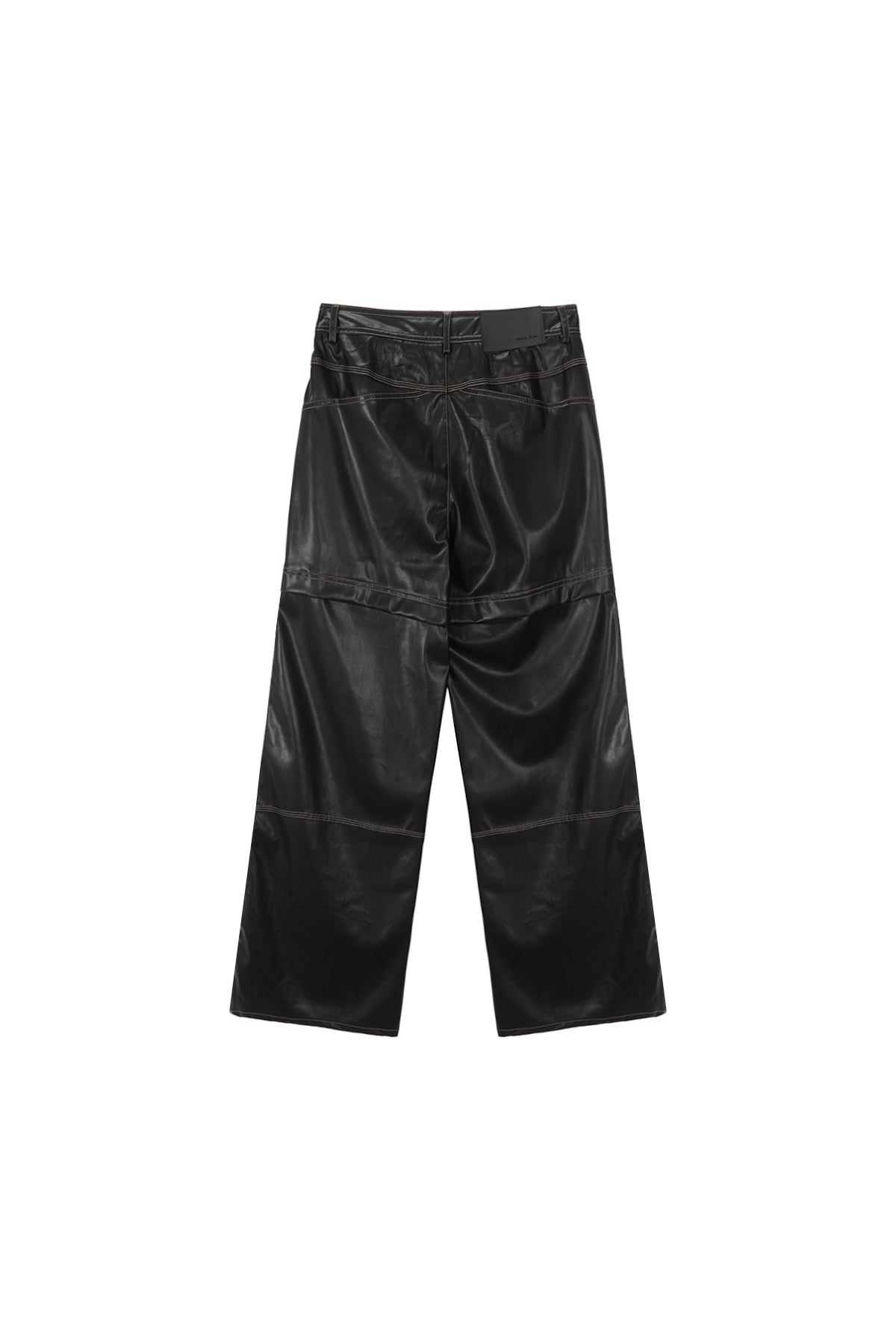 [matinkim] WAIST UNBALANCED LEATHER PANTS IN BLACK