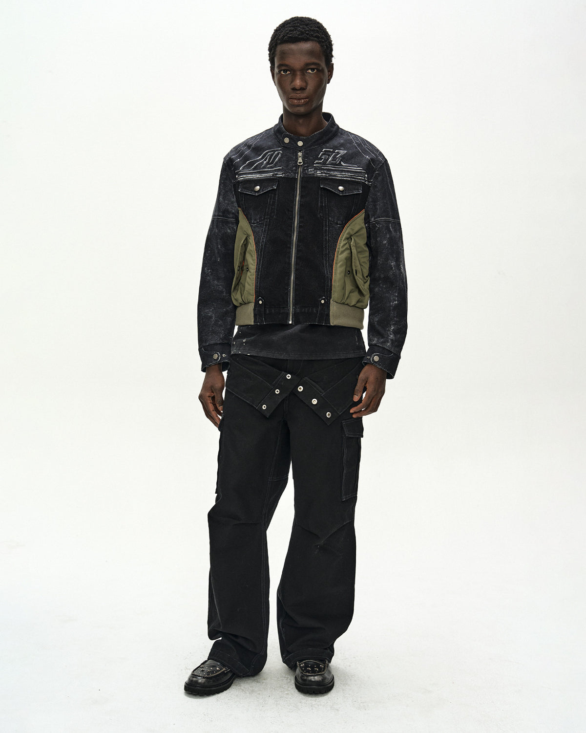 Andersson Bell Nylon Patch Racing Denim Combo Jacket
