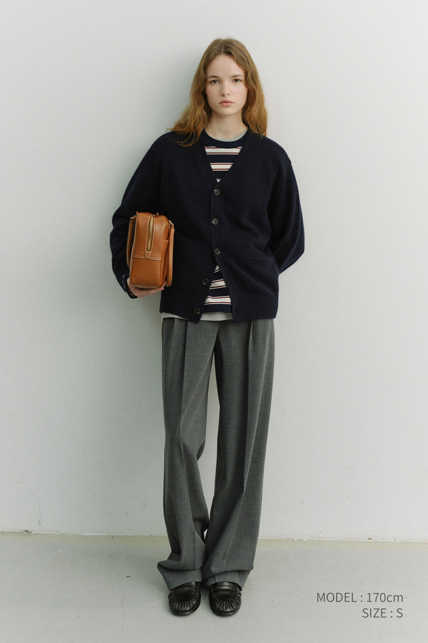 Dunst Unisex Boyfriend Knit Cardigan Dark Navy